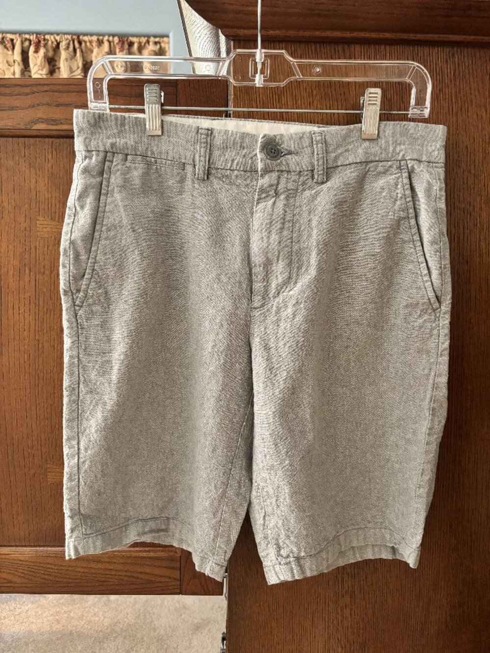 Old Navy Ultimate Slim Linen Blend Shorts Gray Size 28 10" Inseam NWOT